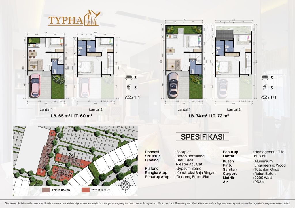 foto denah rumah tipe Typha Mansion perumahan CitraGarden BMW