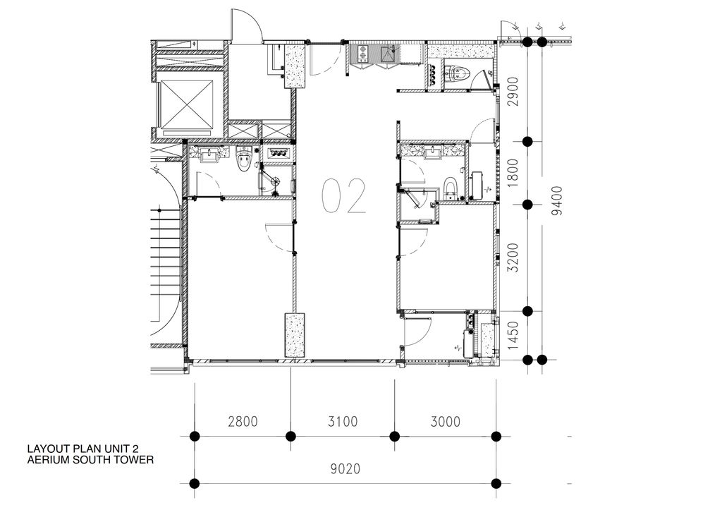 foto denah rumah tipe South Tower 02 2 BR-C perumahan Apartemen Aerium