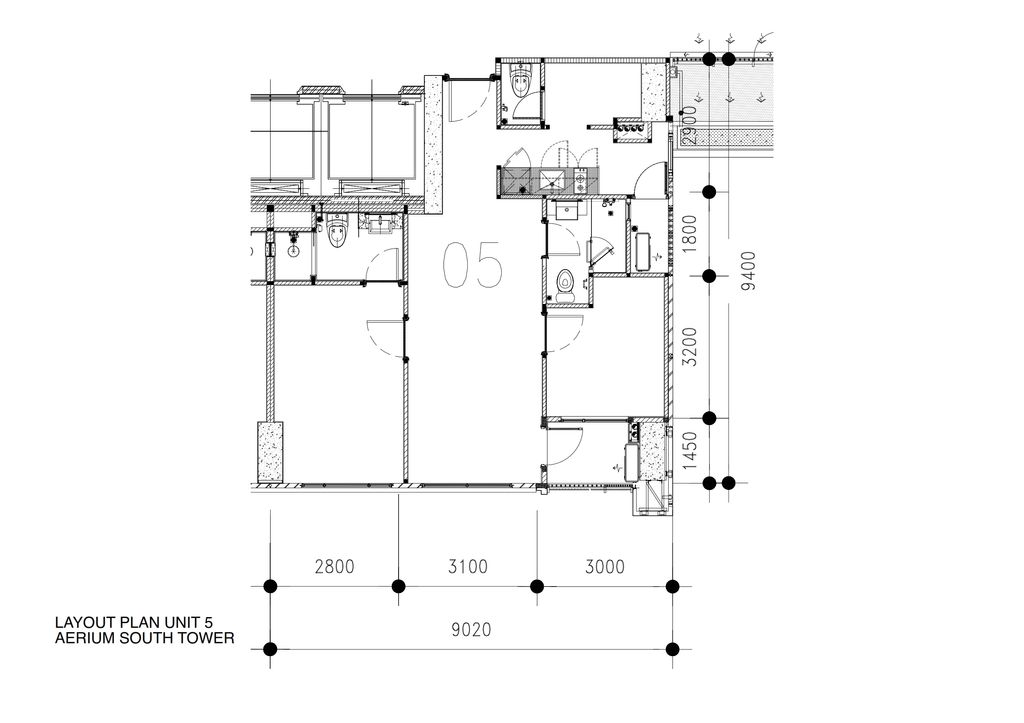foto denah rumah tipe South Tower 05 2 BR-D perumahan Apartemen Aerium