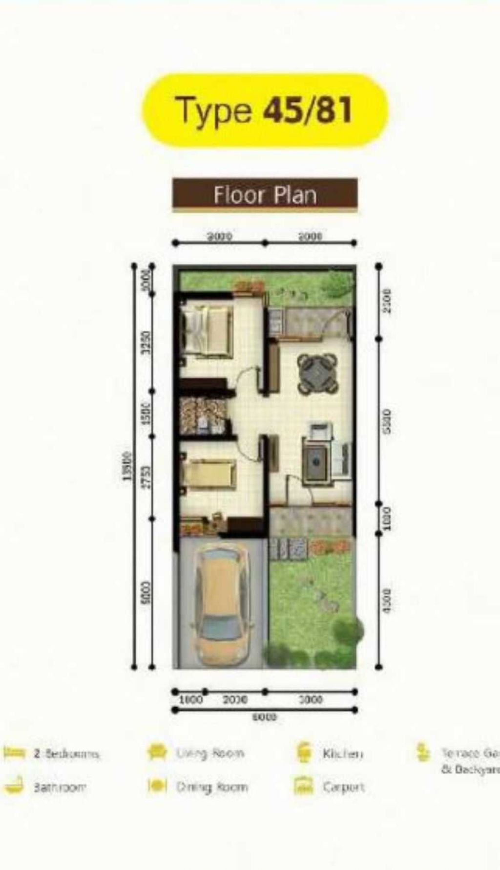 foto denah rumah tipe NA 8 - 0026 perumahan SERPONG NATURA CITY