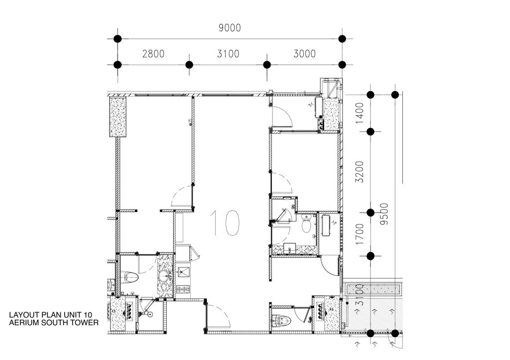 foto denah rumah tipe South Tower 10 2 BR-B perumahan Apartemen Aerium