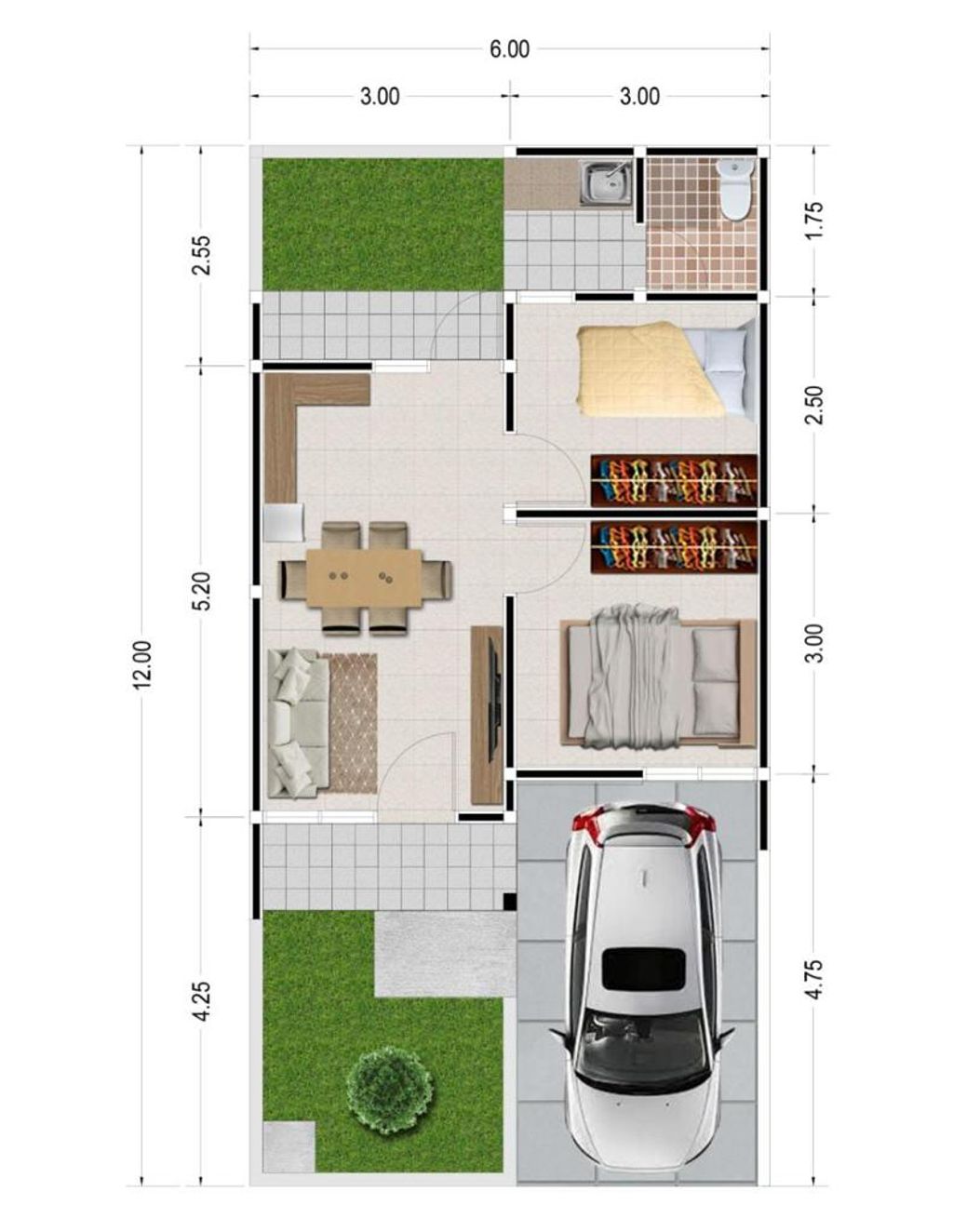 foto tampak rumah tipe KOMERSIL perumahan Taman Kertamukti Residence