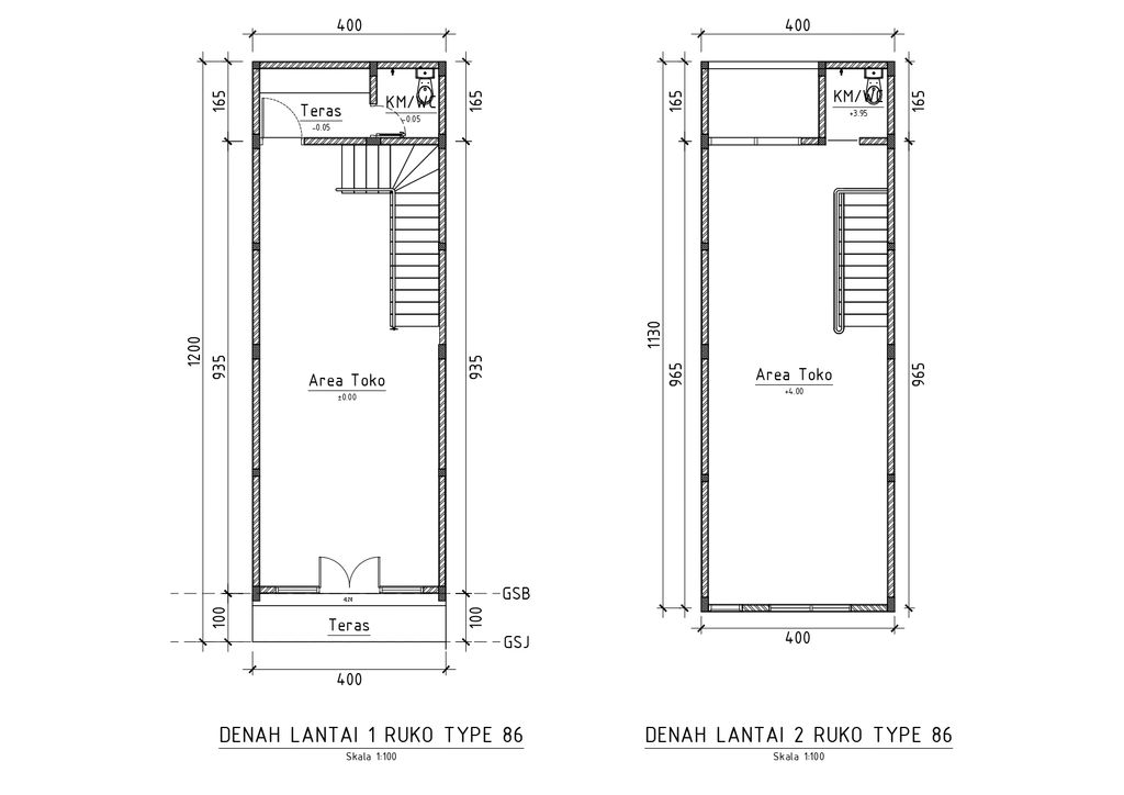 foto denah rumah tipe RUKO perumahan SENTUL INDAH RESIDENCE 2