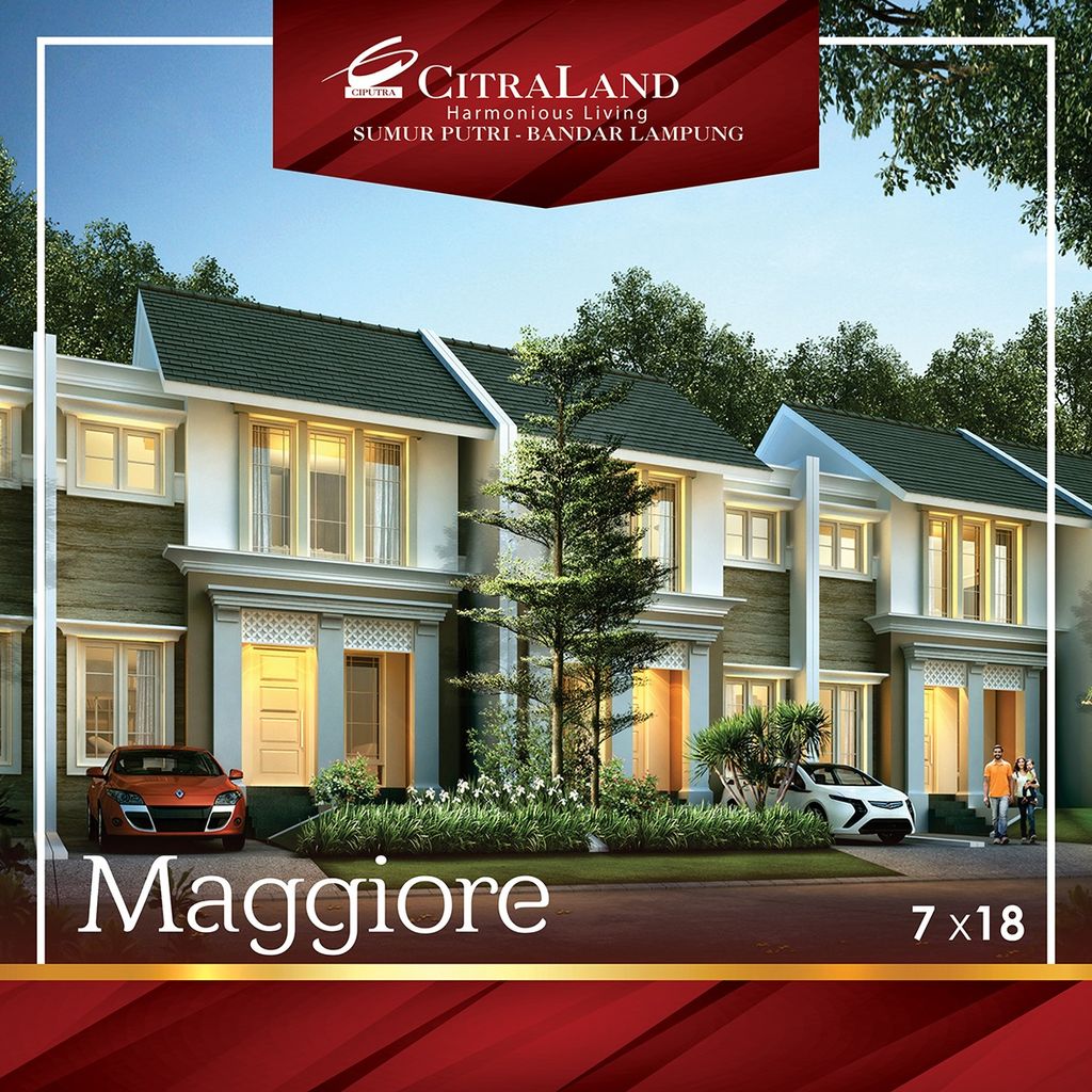 foto tampak rumah tipe MAGGIORE_77 perumahan CITRALAND BANDAR LAMPUNG - REVISI II