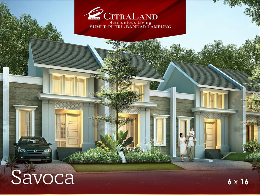 foto tampak rumah tipe SAVOCA perumahan CITRALAND BANDAR LAMPUNG - REVISI II