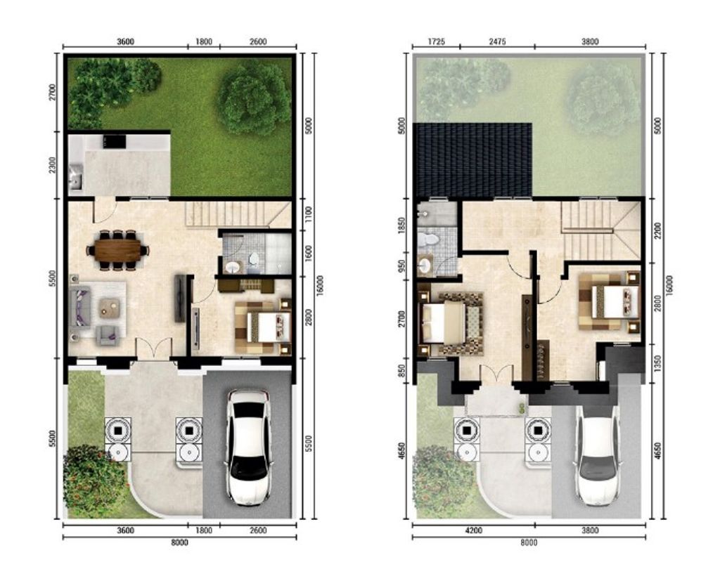 foto denah rumah tipe PALMA_105 perumahan CITRALAND BANDAR LAMPUNG - REVISI II