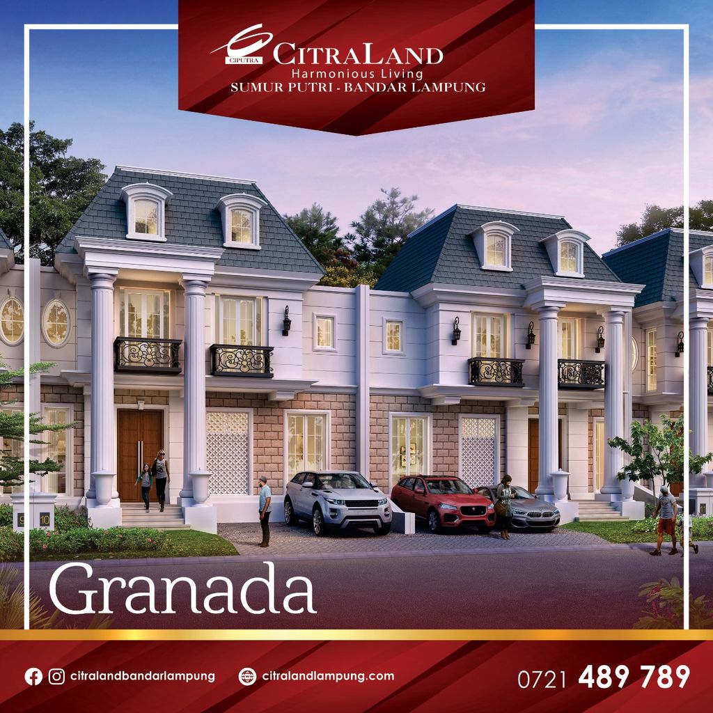 foto tampak rumah tipe GRANADA_169 perumahan CITRALAND BANDAR LAMPUNG - REVISI II