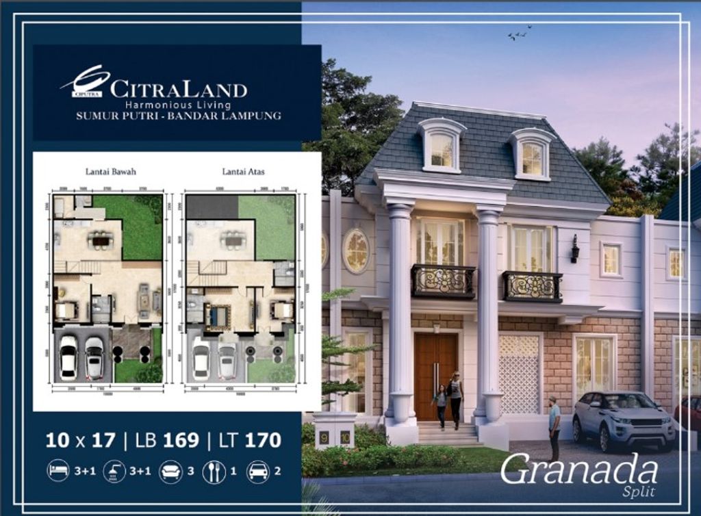 foto denah rumah tipe GRANADA_169 perumahan CITRALAND BANDAR LAMPUNG - REVISI II