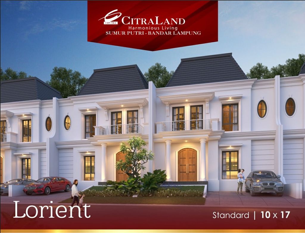 foto tampak rumah tipe LORIENT_192-180 perumahan CITRALAND BANDAR LAMPUNG - REVISI II
