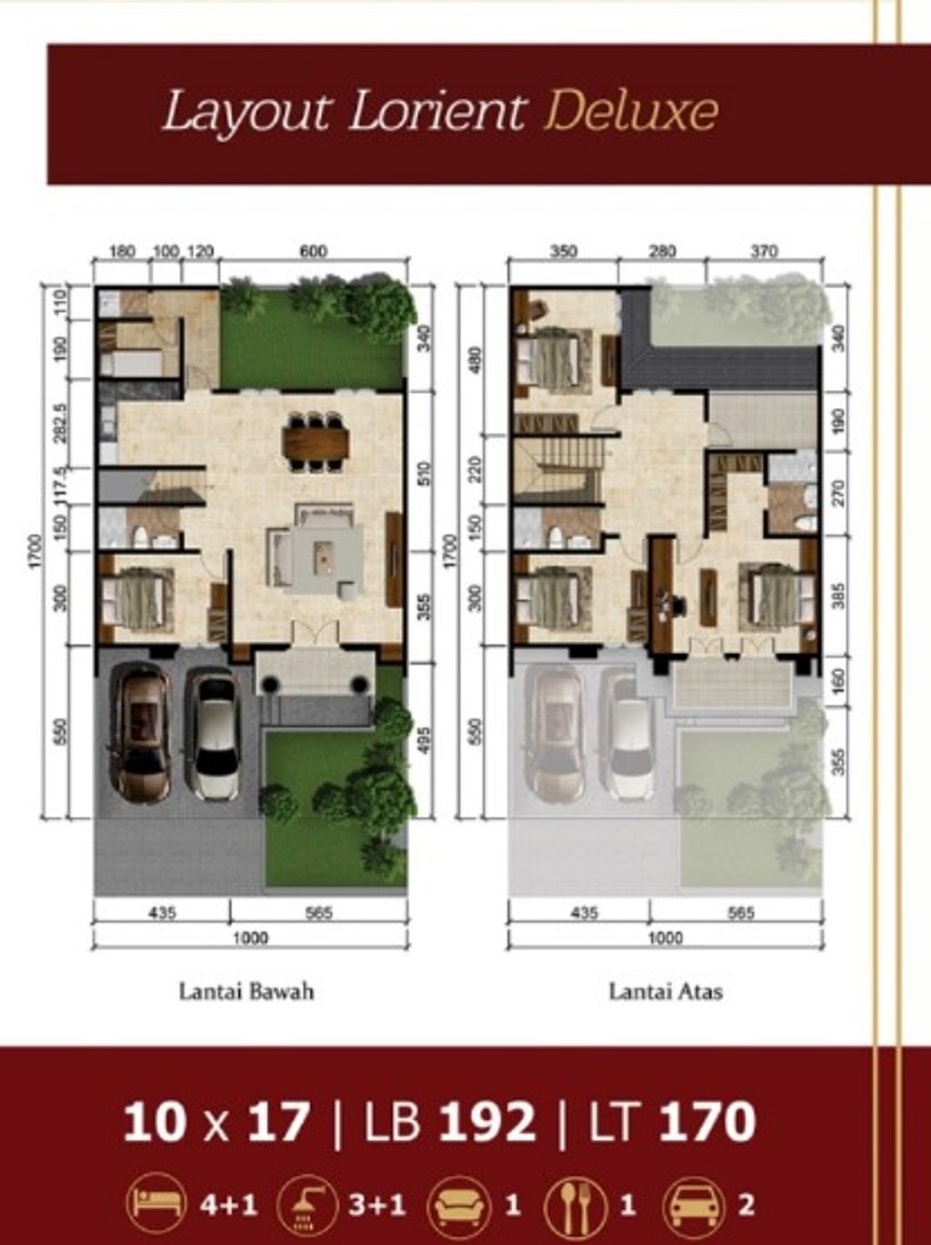 foto denah rumah tipe LORIENT_192-180 perumahan CITRALAND BANDAR LAMPUNG - REVISI II
