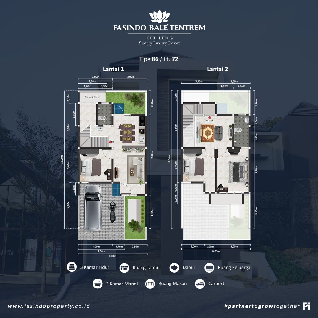 foto denah rumah tipe 86 perumahan Perumahan Bale Tentrem