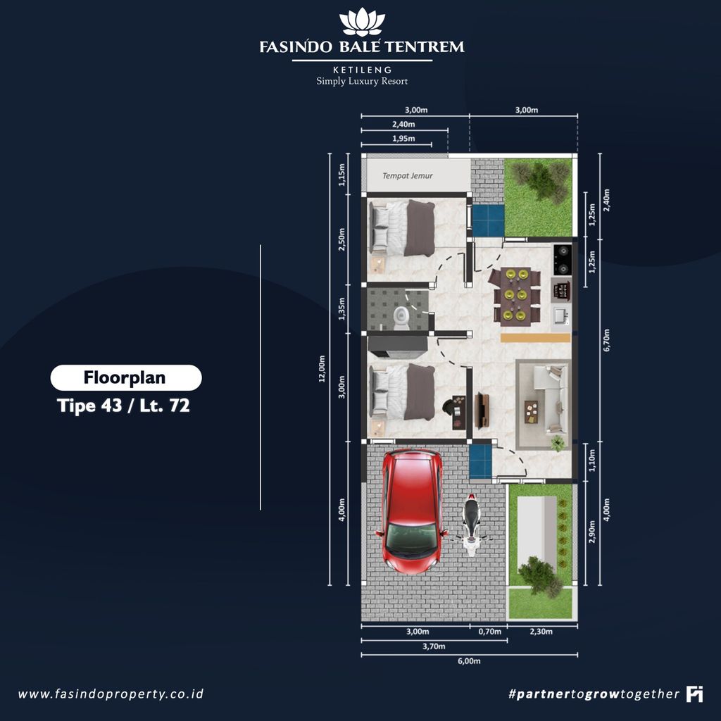 foto denah rumah tipe 43 perumahan Perumahan Bale Tentrem