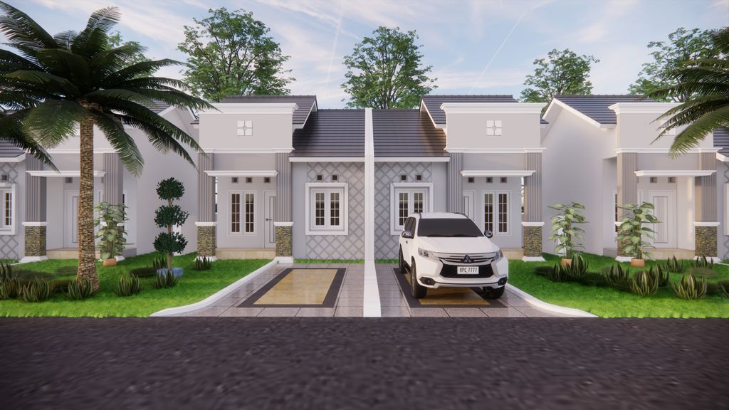 foto tampak rumah tipe 45 perumahan CITRALAND NGK CLUSTER EMERALD