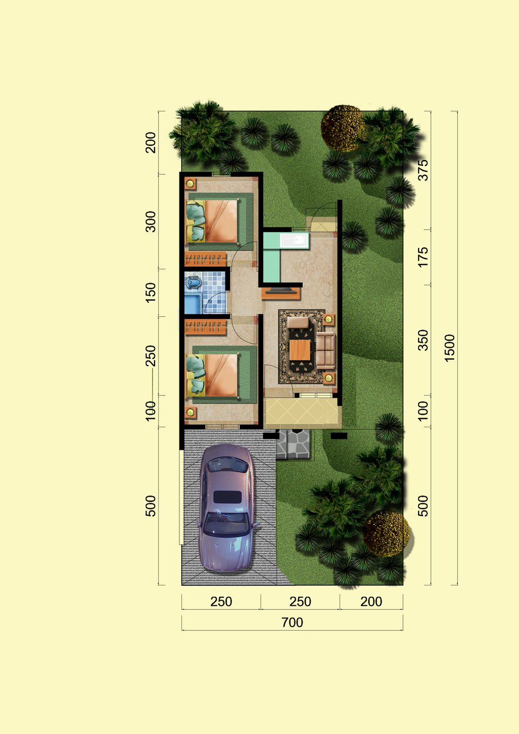foto denah rumah tipe 39 perumahan CITRALAND NGK CLUSTER EMERALD