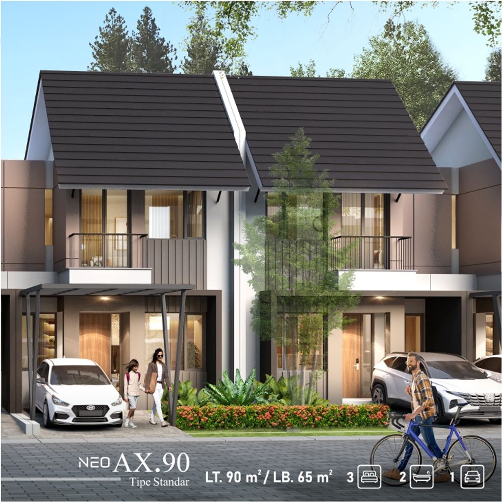 foto tampak rumah tipe Neo AX.90 perumahan Duta Indah Residence