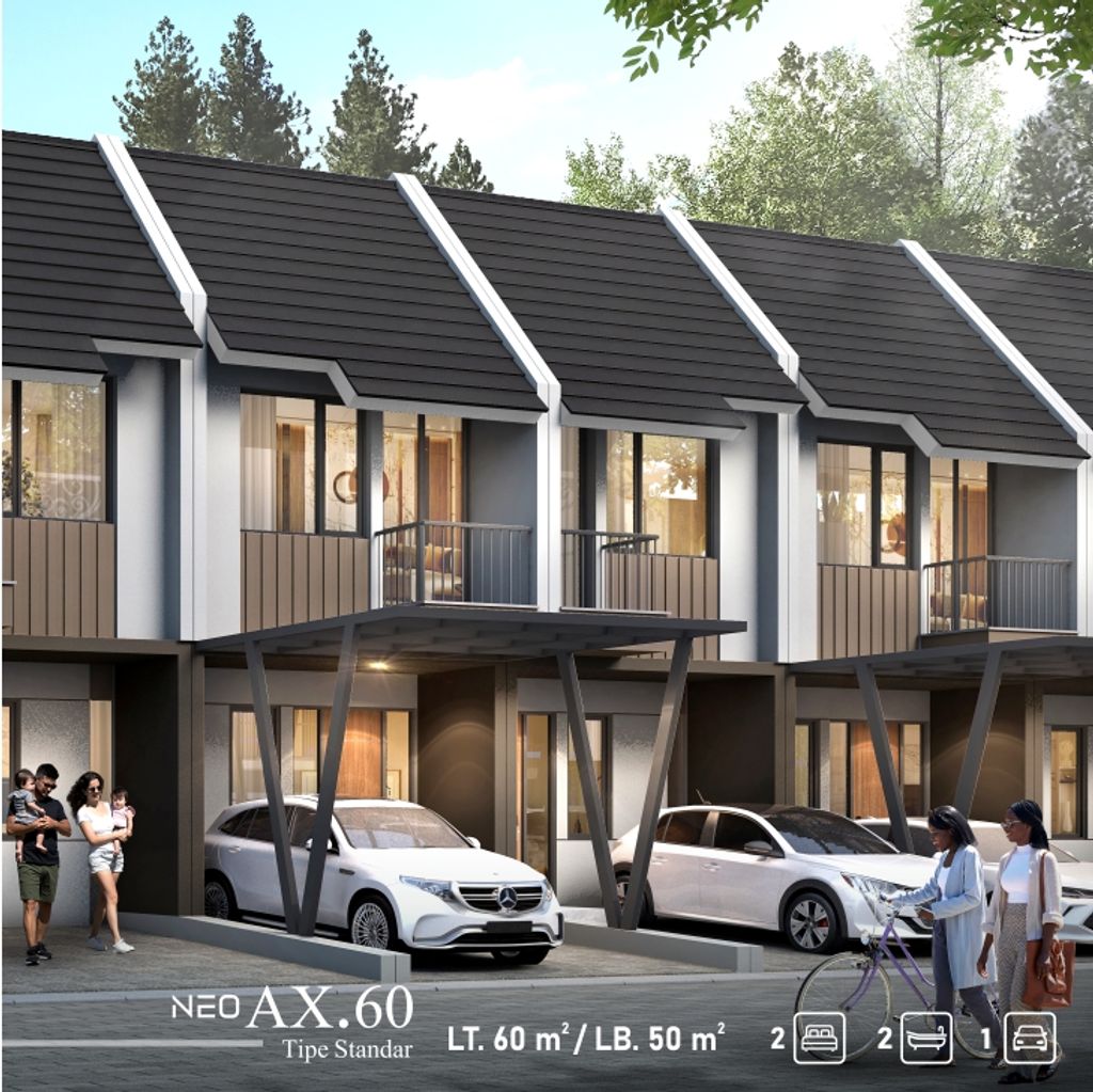 foto tampak rumah tipe Neo AX.60 perumahan Duta Indah Residence