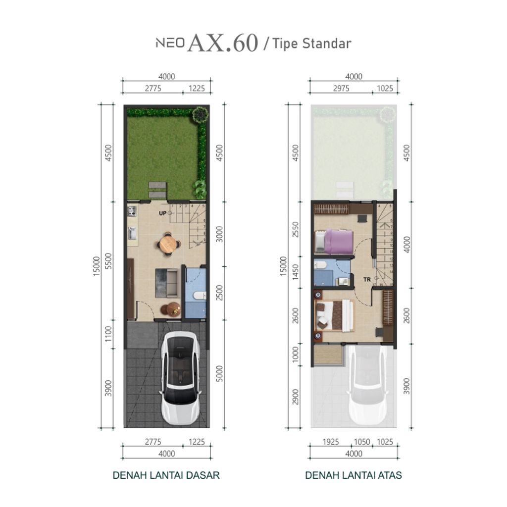 foto denah rumah tipe Neo AX.60 perumahan Duta Indah Residence