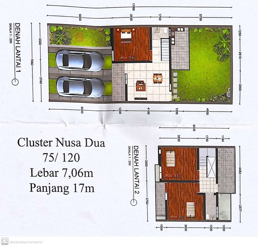 foto denah rumah tipe NUSADUA 75/120 perumahan BALI GARDEN CITY VIEW TAHAP 2