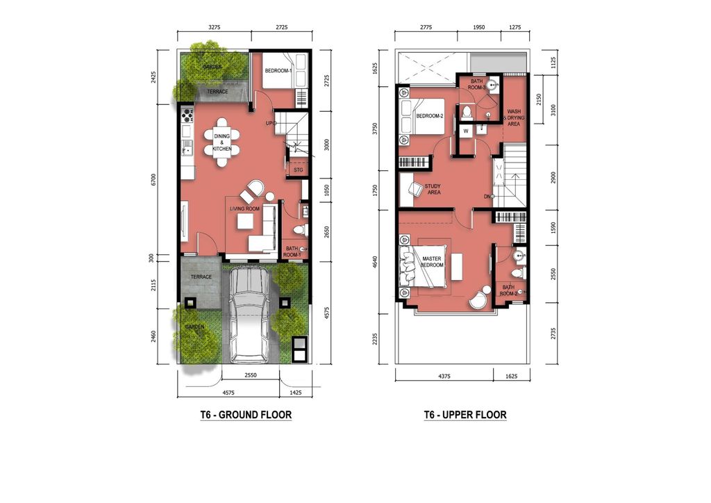 foto denah rumah tipe T6.2 perumahan Jewel Garden