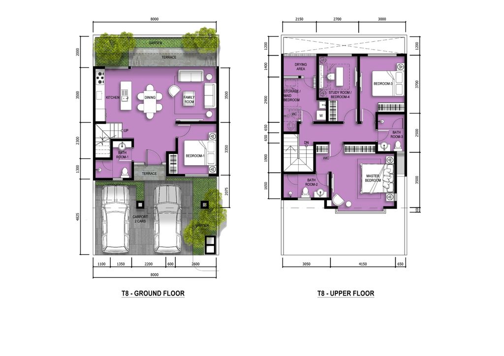 foto denah rumah tipe T8.2 perumahan Jewel Garden