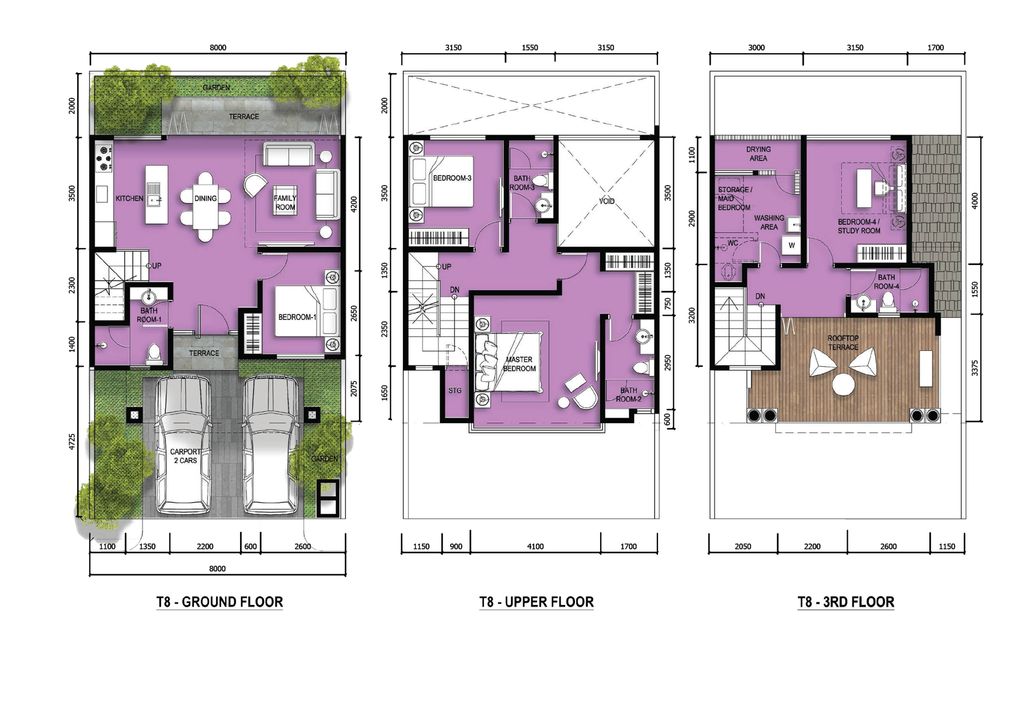 foto denah rumah tipe T8.3 perumahan Jewel Garden