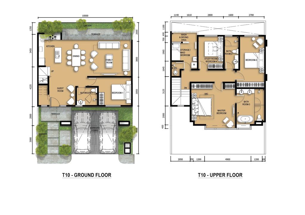 foto denah rumah tipe T10.2 perumahan Jewel Garden