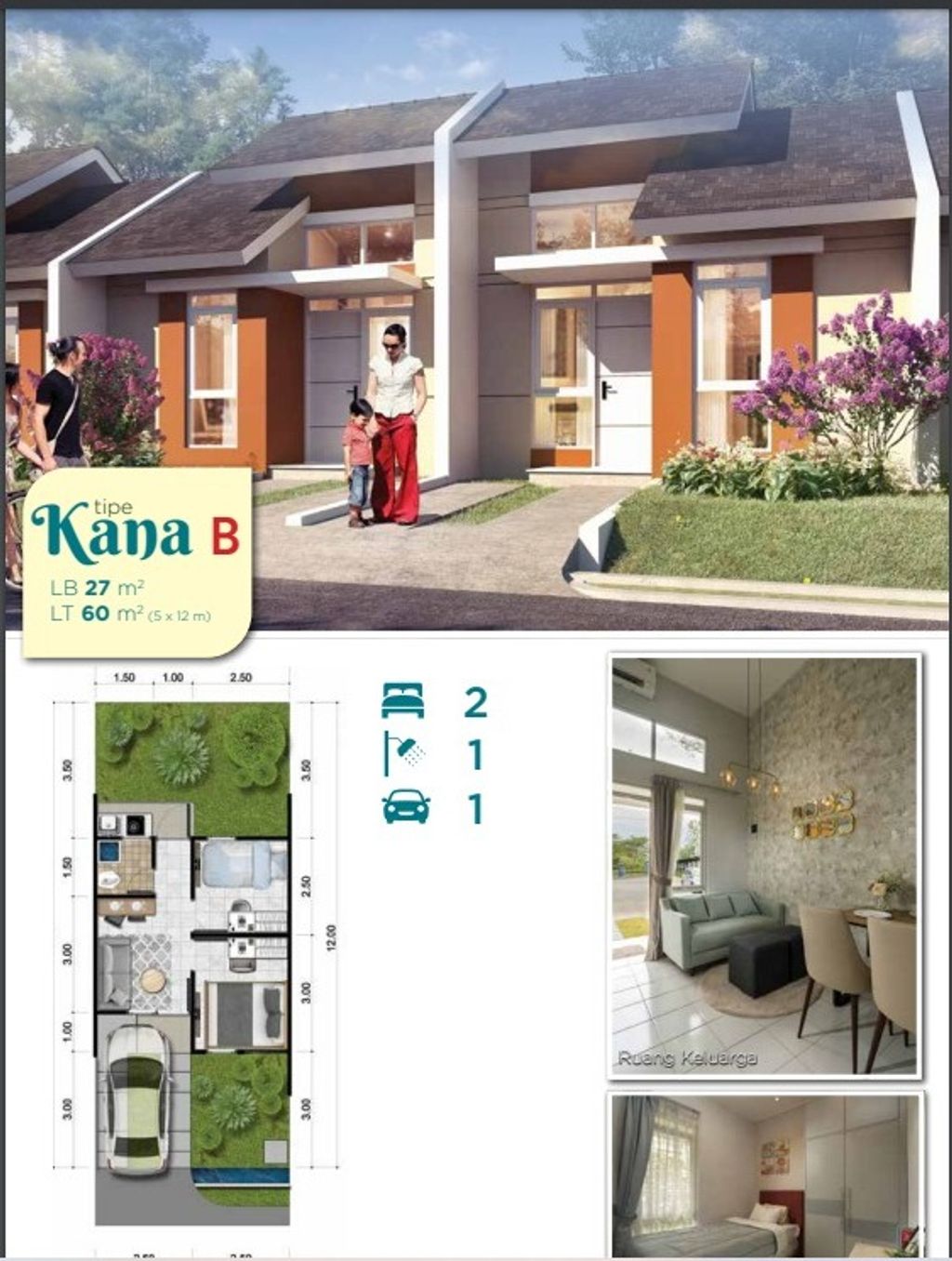 foto tampak rumah tipe KANA B STD - STANDARD perumahan JIMBARAN (CITRA MAJA RAYA 2)
