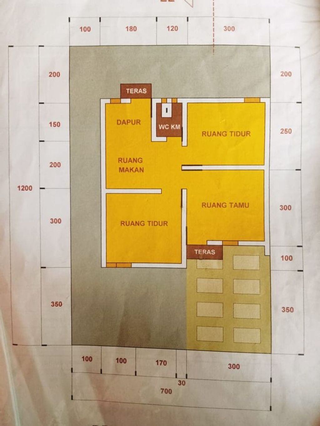 foto denah rumah tipe 36/72 perumahan PERUMAHAN BUKIT MANDIRI SALUPANGI II