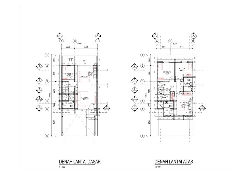 foto denah rumah tipe 100/112 perumahan AZALEA RESIDENCE - BLOK 1