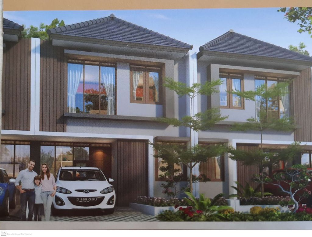 foto tampak rumah tipe UBUD DUO 116/160 perumahan BALI GARDEN CITY VIEW TAHAP 2