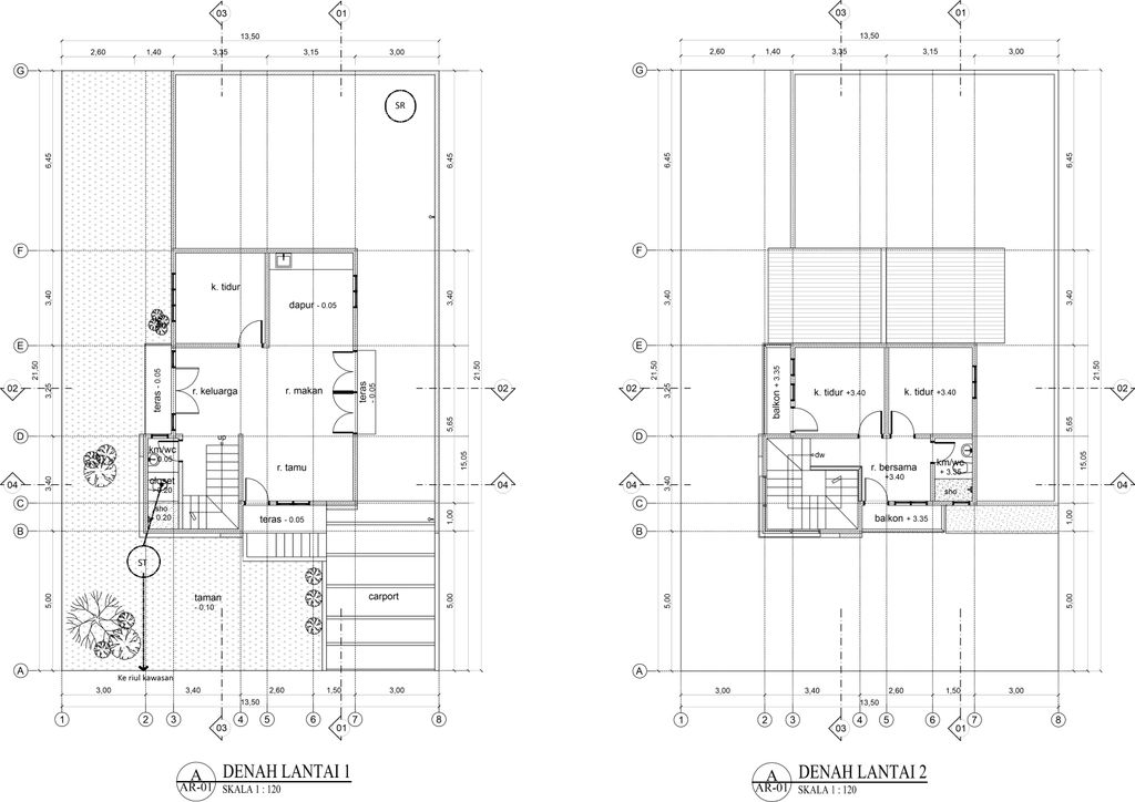 foto denah rumah tipe 120/300 perumahan The Awani Residence 2
