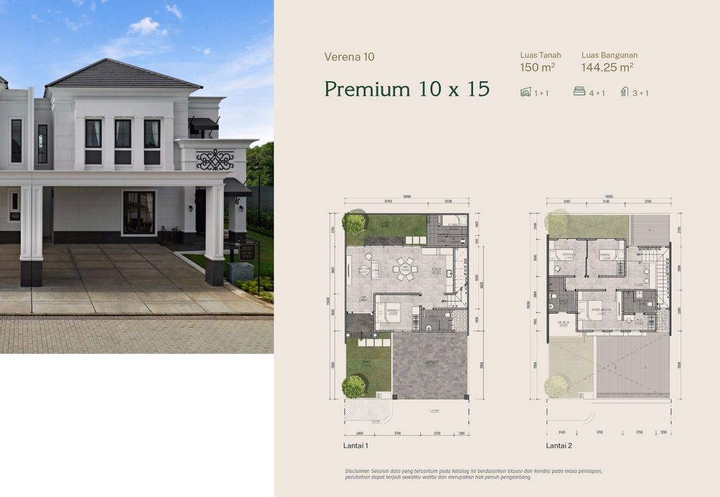 foto tampak rumah tipe 10 X 15 BADAN perumahan Summarecon Emerald Karawang - Cluster Verena