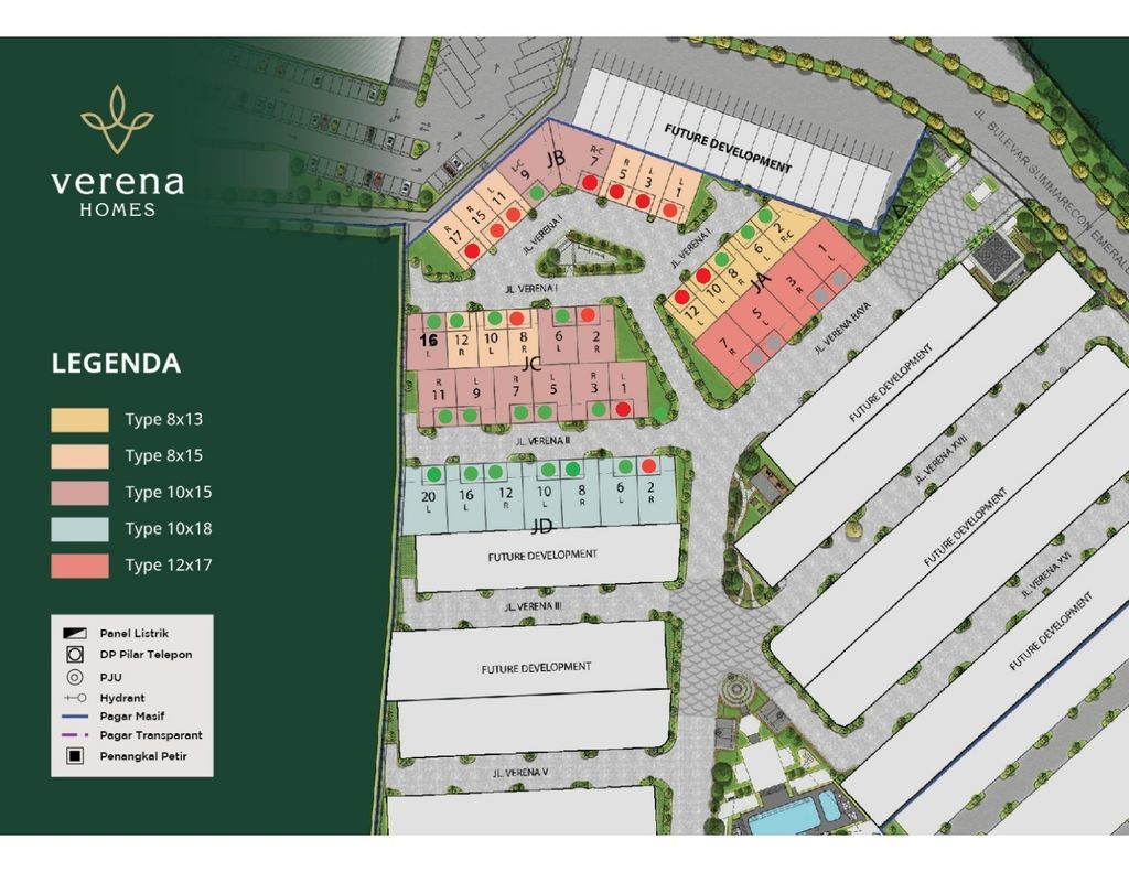 foto denah rumah tipe 8 X 15 BADAN perumahan Summarecon Emerald Karawang - Cluster Verena