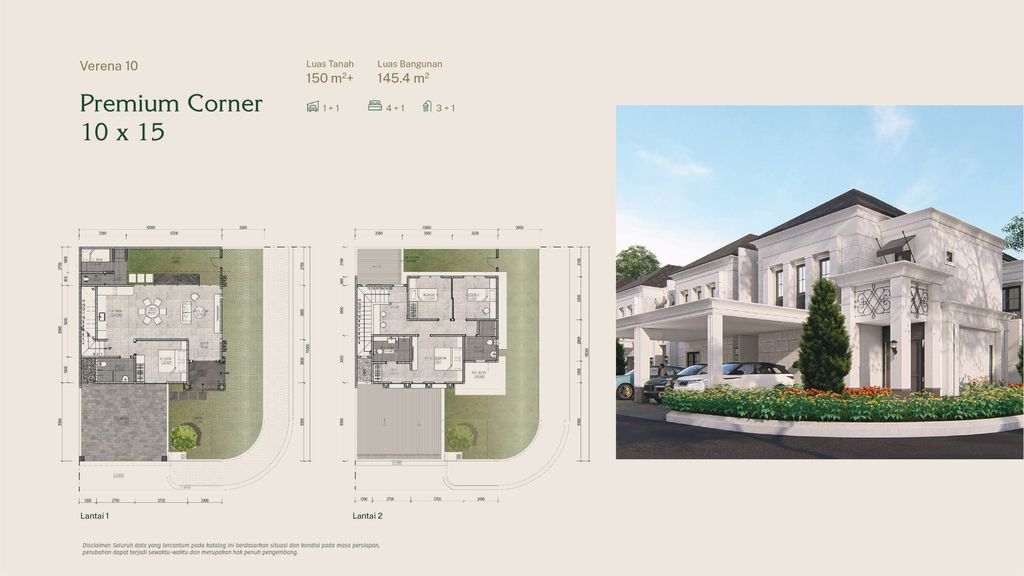 foto tampak rumah tipe 10 X 15 HOEK perumahan Summarecon Emerald Karawang - Cluster Verena
