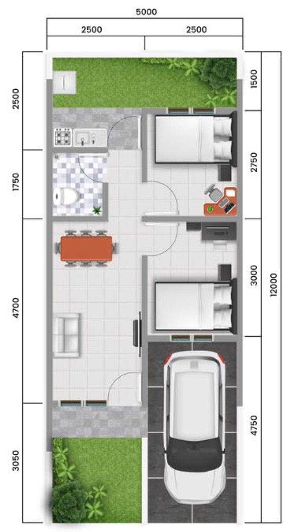 foto denah rumah tipe Emerald 2023 - 365 perumahan PONDOK PERMATA TAHAP 3