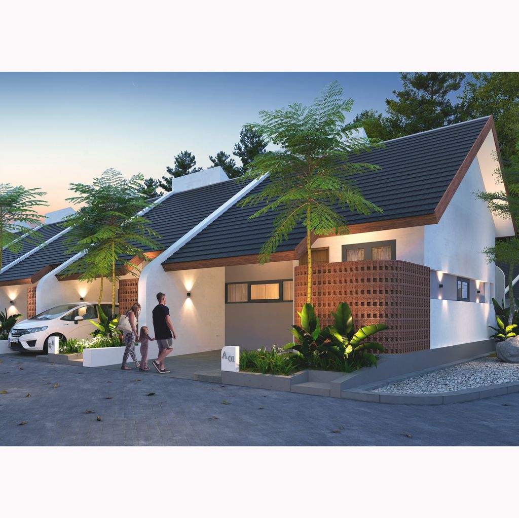 foto tampak rumah tipe SELENA perumahan NEW LAGOOSI VILLAGE