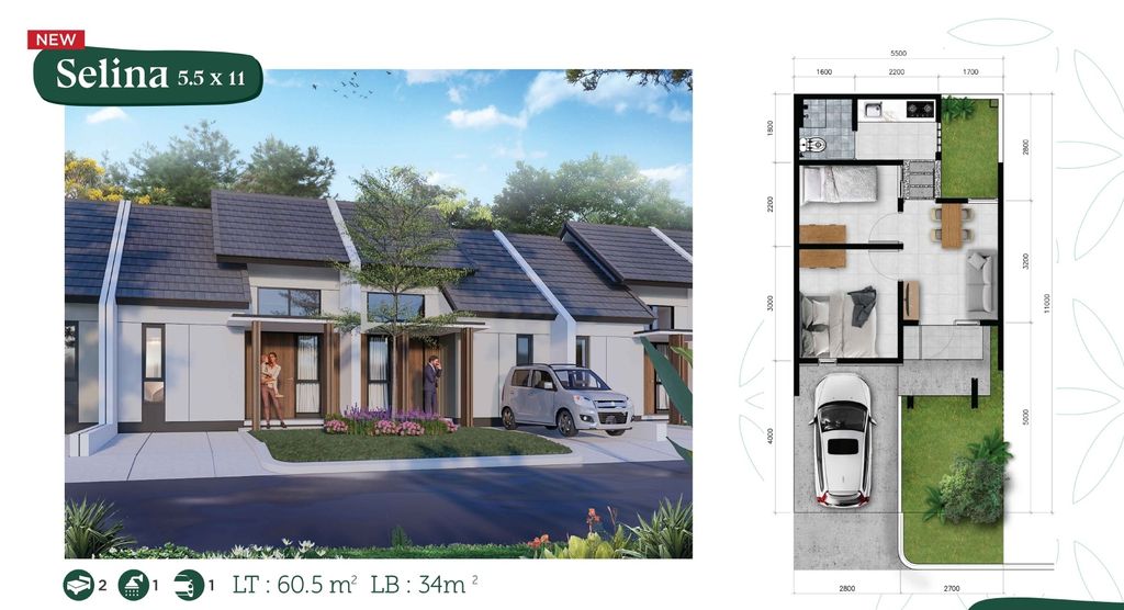 foto tampak rumah tipe SELINA DELUXE perumahan Summarecon Emerald Karawang - Cluster Sevanti