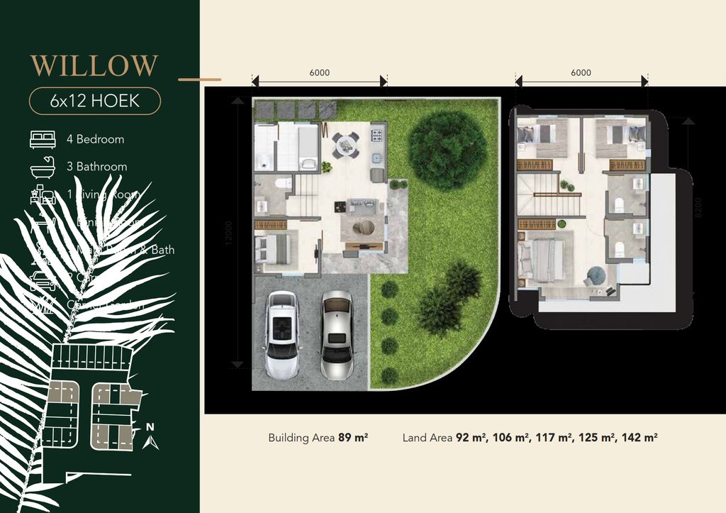 foto denah rumah tipe Willow (H) perumahan Fortunia Residences 2