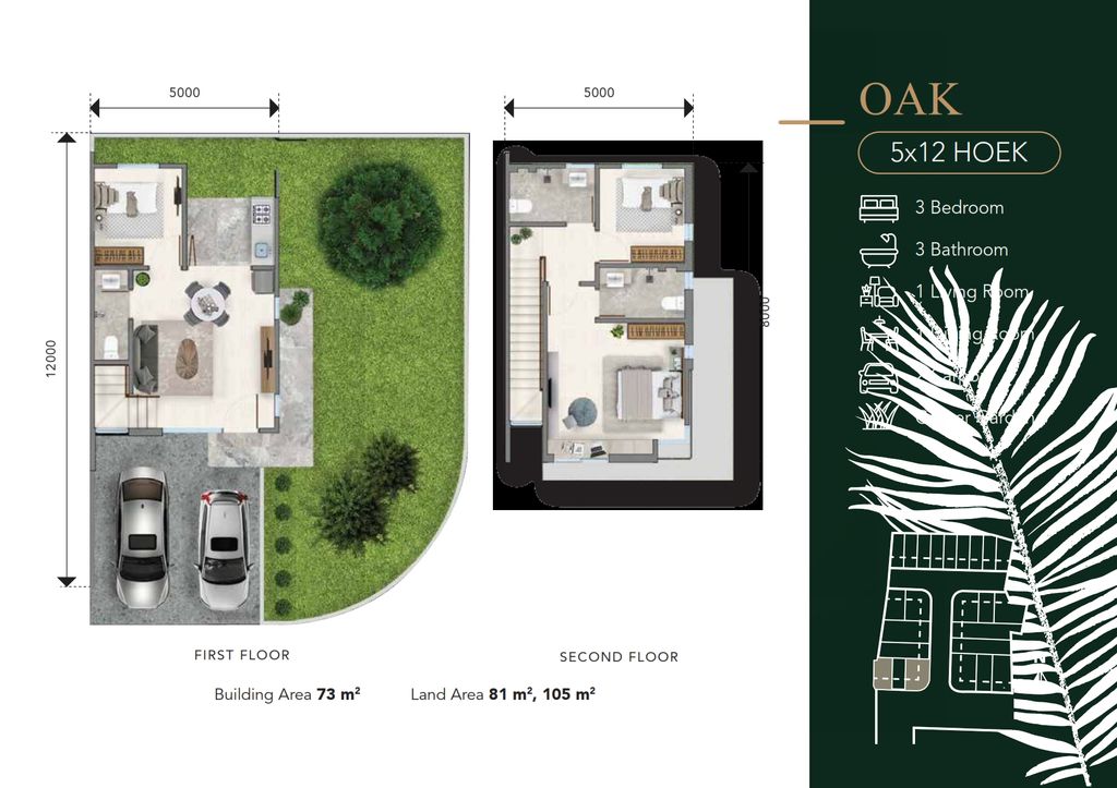 foto denah rumah tipe Oak (H) perumahan Fortunia Residences 2