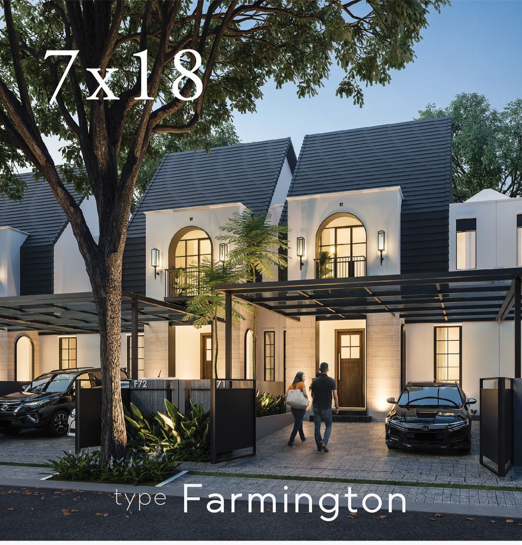 foto tampak rumah tipe FARMINGTON DELUXE 2023 perumahan GRAND HARVEST