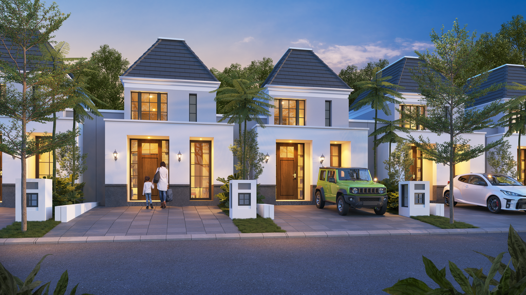 foto tampak rumah tipe ADRINA perumahan CitraGrand - Blue Aqua