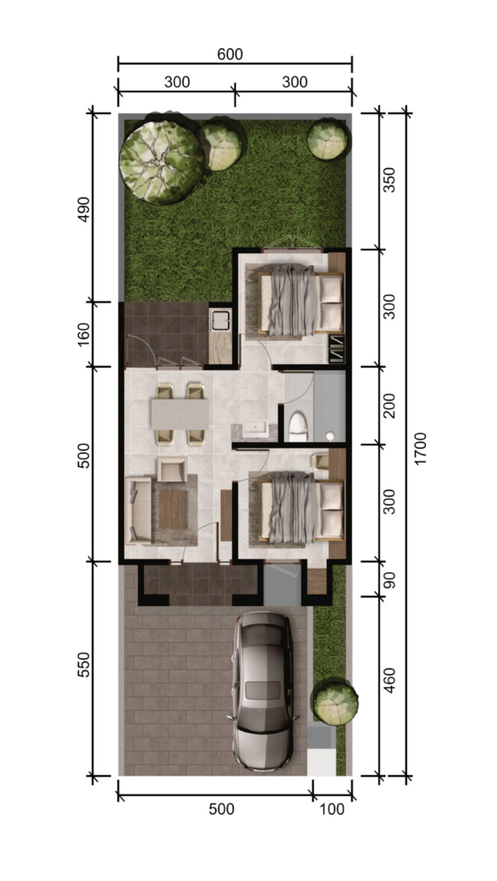 foto denah rumah tipe ADRINA perumahan CitraGrand - Blue Aqua