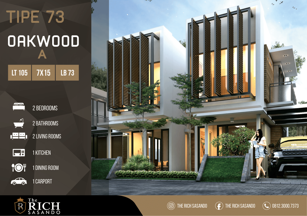 foto tampak rumah tipe OAKWOOD A perumahan THE RICH SASANDO