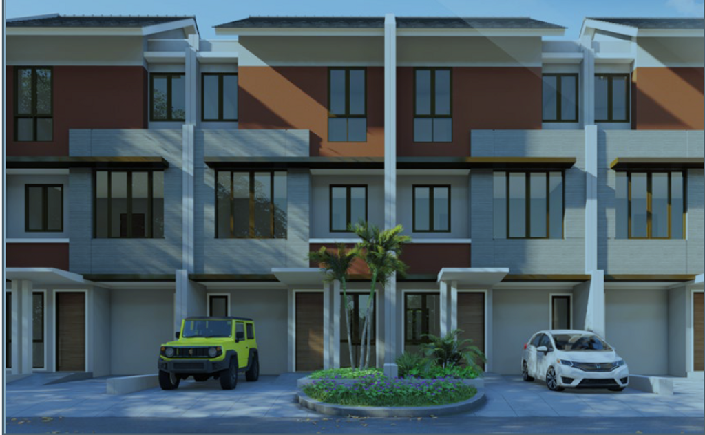 foto tampak rumah tipe TULIP perumahan CLUSTER QUIN