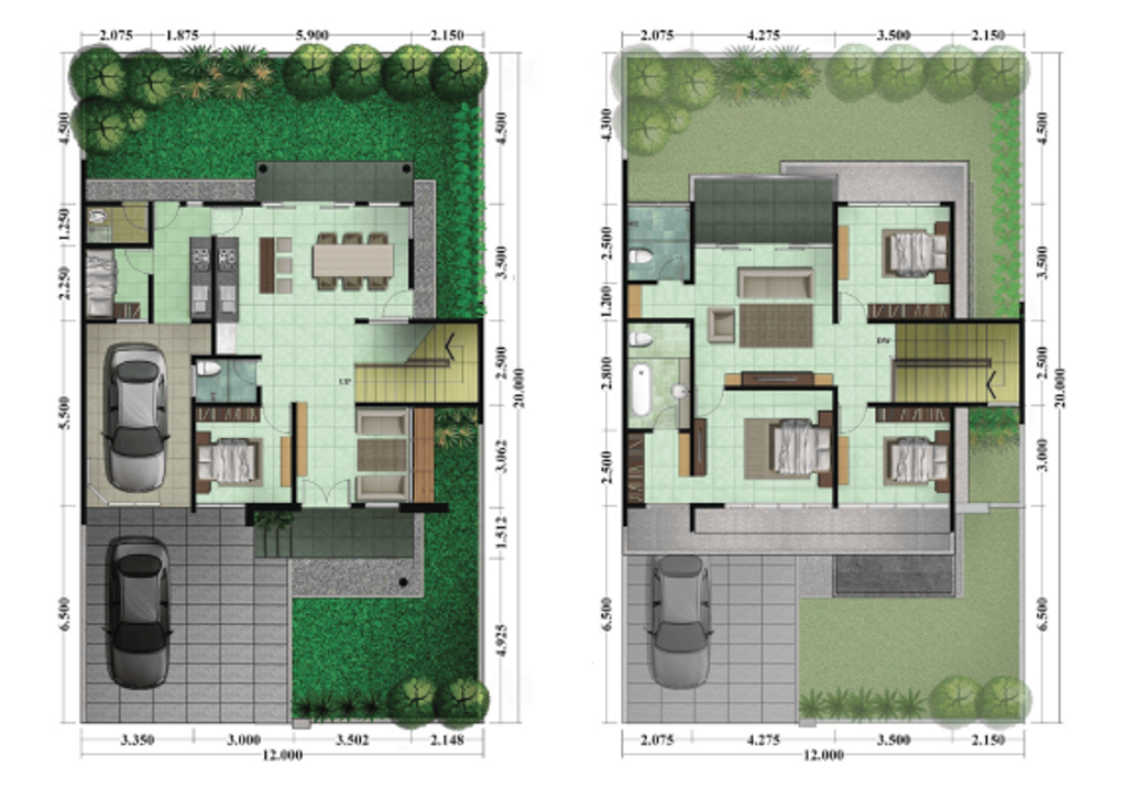 foto denah rumah tipe Viola perumahan CLUSTER VICTORIA VALLEY
