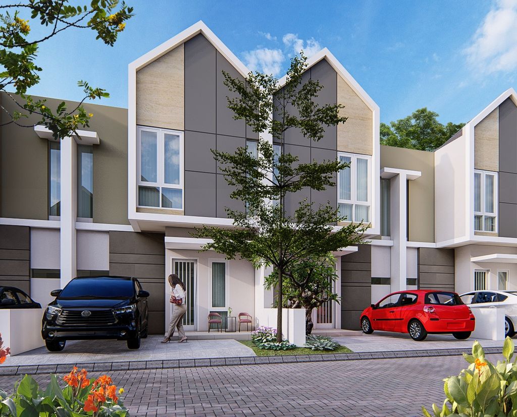 foto tampak rumah tipe ALMOND perumahan DREAMLAND PESANTREN
