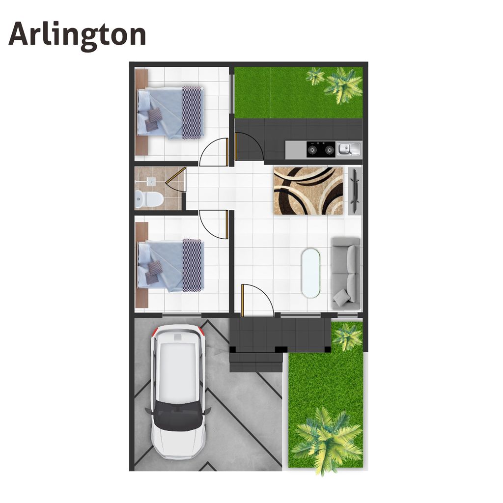 foto denah rumah tipe ARLINGTON perumahan Grand Arumba tahap 2 & 3