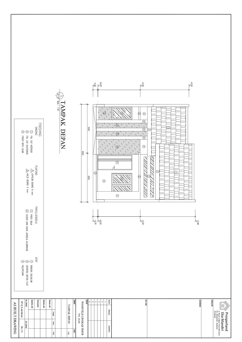 foto tampak rumah tipe 40/90 Alder perumahan Woodville Residence