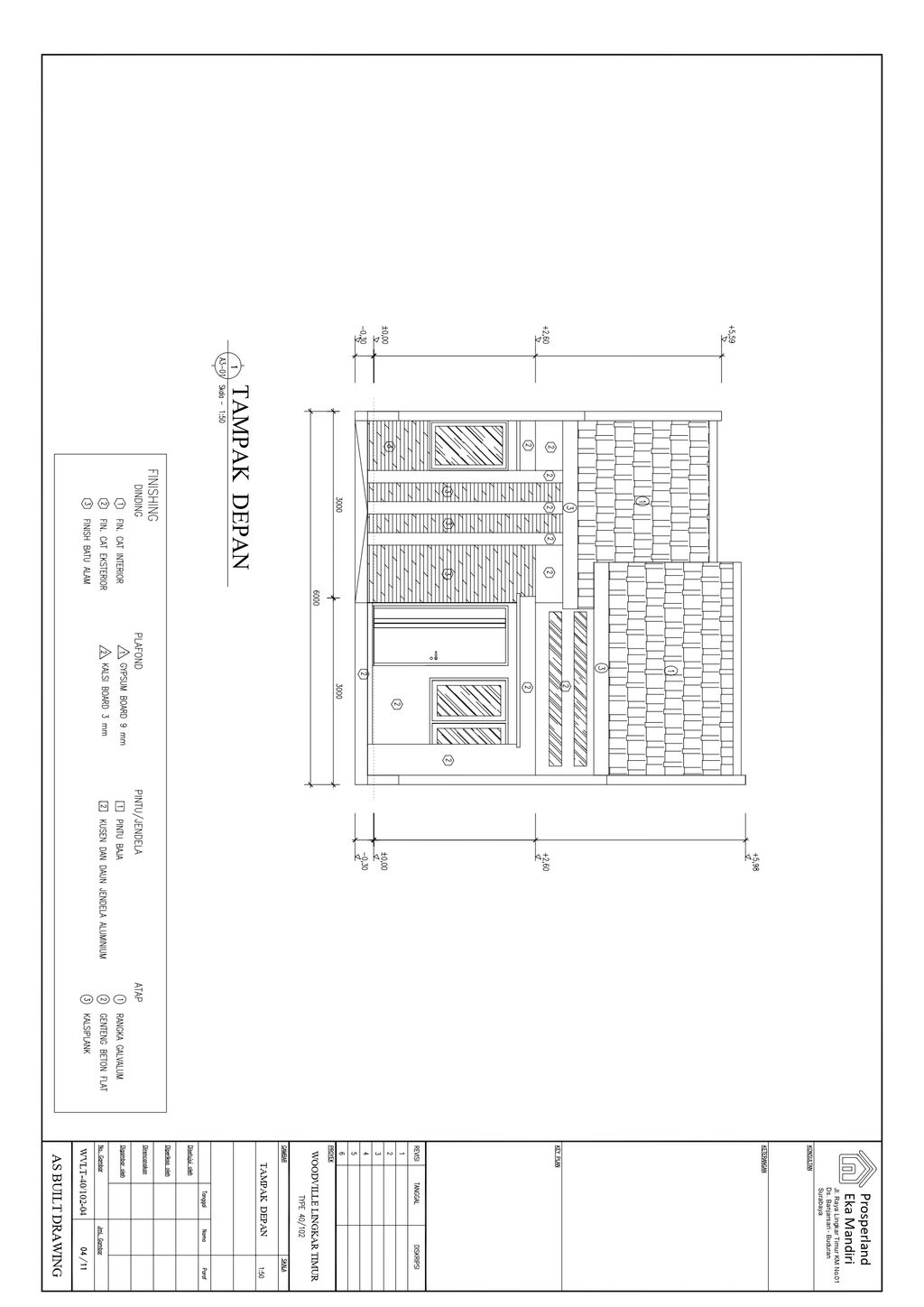 foto tampak rumah tipe 40/102 perumahan Woodville Residence