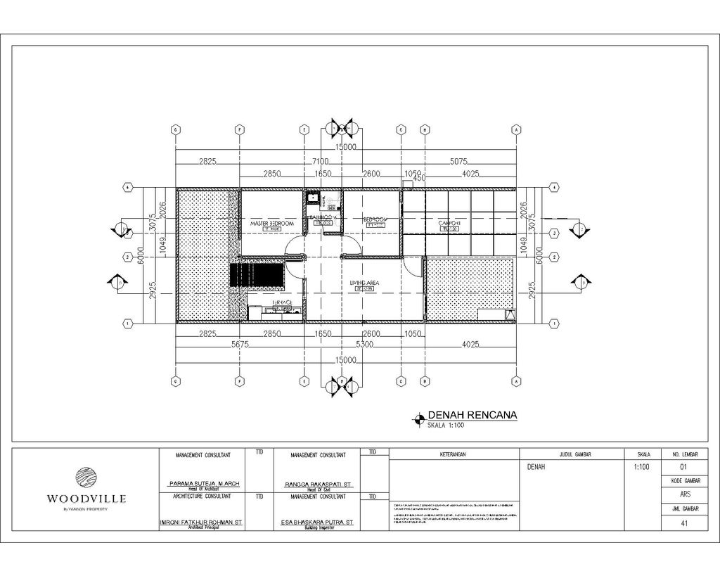 foto denah rumah tipe 40/90 perumahan Woodville Residence